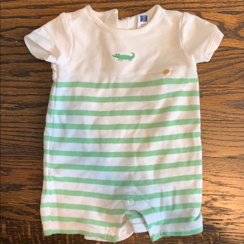 Janie and Jack alligator romper 0-3m